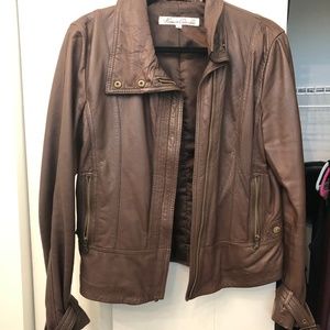 Kenneth Cole Brown Leather Jacket M